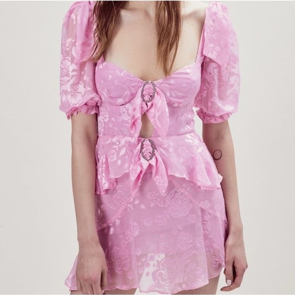 For Love & Lemons Cosmo Mini Dress in Lilac Large - Picture 1 of 14